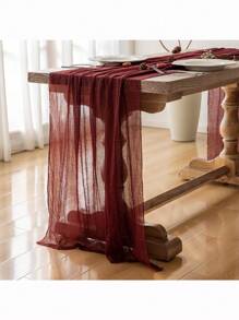 Set de 10 piezas Cheesecloth (tela de gasa) color burdeos como camino de mesa - Estilo país vintage bohemio, perfecto para bodas, despedidas de soltera y fiestas de cumpleaños