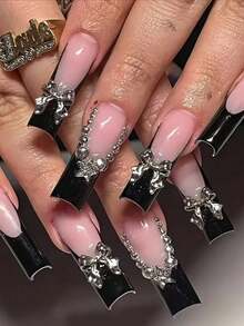 1 Box 12 Grids Gold And Silver Nail Charms, Semi-Circle Flat Nail Art Decoration, Mix Size Diy Nail Art Supplies For Salon, Cyberpunk Y2K Industrial Nail Ornaments Nails Nail Gems - Multicolor - View 2