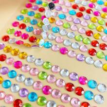 1 Set Acrylic Diamond Stickers, Includes 3 Different Sizes (6mm) And 15 Vivid Colors, Suitable For Decorating Various Surfaces Such As Phone Cases, Pen Holders, Photo Album, Glassware And More. This Diverse Set Provides A Unique DIY Experience To Showcase Your Personalized Creativity.