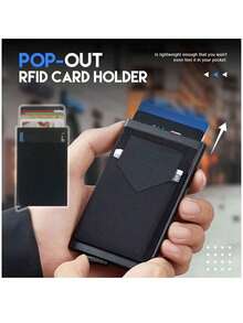 Men's RFID Anti-Theft Pop-Up Wallet With Coin Slot - Simple Credit Card Holder Compact Design For Daily Use Rfid Security Wallet | Fashion Wallet Look | Durable Outer Layer Small Wallet For Men Wallet Mini Wallet Purse Wallet School Supplies Card Wallet - Multicolor - View 4