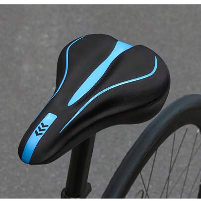 1件装自行车座垫套硅胶加厚舒适柔软公路车自行车座垫套骑行配件山地车座套