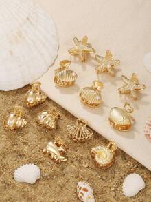 Vintage Metal Ocean Theme Hair Clips For Women,High-Quality Metal Starfish Hair Clips - Starfish, Shell, Crab Design Side Bangs And Claw Clips,Side Claws For Bangs And Flyaways, Stylish Hair Accessories For Women Elegant Hair Claw - Gold - View 5