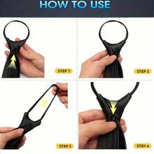 1pc Polyester Zipper Necktie - Grey - View 6