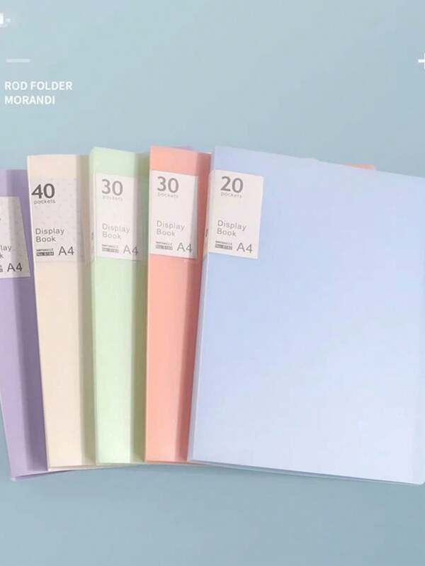 1 pezzo Raccoglitore monocolore, raccoglitore con custodia trasparente, raccoglitore con chiusura a bottone, custodia multicolore, raccoglitori ad anelli di varie dimensioni, da 20/40/60/100 pagine, custodia multistrato A4, disponibile in 5 colori