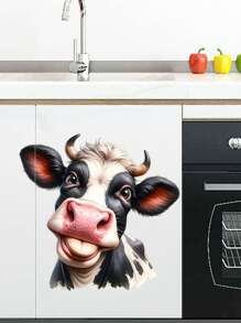Pegatinas divertidas de vaca, pegatinas de ventana de vaca que asoman, pegatinas de pared de vaca que se pueden pelar y pegar, decoración de pared de estilo granja rústica con estampado de vaca, arte mural de vinilo para la decoración del hogar, la sala de estar, la cocina, el baño, el dormitorio y otros regalos de cumpleaños y graduación