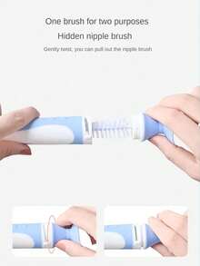 Szczotka do butelek z nylonu, szczotka do smoczków, wielofunkcyjna szczotka do czyszczenia kubków z długim uchwytem i obrotem o 360 stopni do czyszczenia butelek, kubków, termosów (losowy kolor)