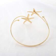1pc Fashionable Minimalist Starfish Open Bangle Bracelet, Suitable For Women To Wear To Parties And Banquets