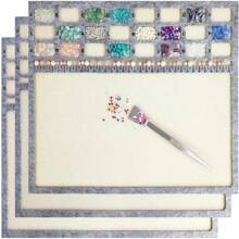 2 Counts Flocking Bead Mats And Stainless Steel Band Tweezers For Making Jewelry Accessories