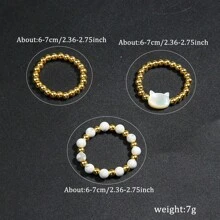 3 Peças/Conjunto Anéis Elásticos Femininos, Anéis Empilháveis de Gato Fofos, Perfeito para Encontros, Festas, Férias, Reuniões Familiares, Dia dos Namorados, Dia das Mães, Aniversário, Presente para Amigos e Família