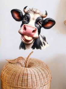 Pegatinas divertidas de vaca, pegatinas de ventana de vaca que asoman, pegatinas de pared de vaca que se pueden pelar y pegar, decoración de pared de estilo granja rústica con estampado de vaca, arte mural de vinilo para la decoración del hogar, la sala de estar, la cocina, el baño, el dormitorio y otros regalos de cumpleaños y graduación