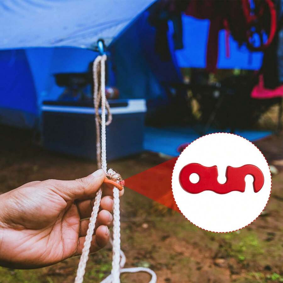 拉紧器铝合金拉紧绳调节器帐篷绳拉紧器伞绳拉紧器适用于户外帐篷露营徒步配件 - 彩色 - 查看 1