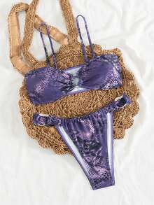 Bộ Bikini Họa Tiết Da Rắn Gợi Cảm Cho Nữ - Nhiều màu - Xem 2