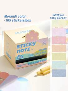 105 Sheets Of Pearlescent Pull-Out Sticky Notes In Gradient Colors, Transparent And Waterproof Material, Student Note Stickers, High Aesthetic Value Sticky Note Pad, Tear-Off Without Leaving Any Marks, Stationery Stickers., School Supplies, Back To School