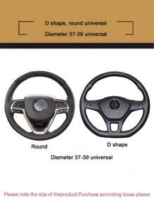 1pc Carbon Fiber Leather Comfortable Car Without Inner Ring Steering Wheel Cover Car Accessories Suitable For 14.5-15 Inch Steering Wheel Car Interior Products Unisex All Season Universal