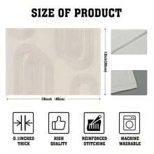 4pcs/6pcs Set, White Striped Theme, Vibrant Modern Creative Placemat Set - High Quality Linen Material Easy To Clean, Suitable For Kitchen Dining Room Decor Placemats, Holiday Party Table Decorations, Home Decor - Beige - View 29