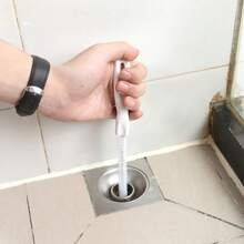 5pcs Drain Brush, Long Drain Blockage Removal Tool, Pipe Brush Cleaner With Nylon Bristles, Sink Drain Cleaner For Bathroom, Kitchen Sink, Bathtub, Shower And Sewer Drain Cleaner, Hair Removal Drain Blockage Remover, Sink Brush, Pipe Blockage Removal Tool, Complimentary Hook