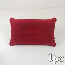 Almohada de viaje inflable ultraligera tamaño A4, almohada de aire de tela de felpa cuadrada pequeña para viajes, fácil de guardar, adecuada para camping, dormir en casa y la oficina, viajes de vacaciones, senderismo, siesta, soporte para el cuello y la cintura