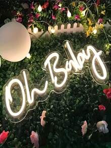 1 件“Oh Baby”USB 供电 LED 霓虹灯，温暖舒适的白光，儿童和婴儿房间装饰，卧室和客厅装饰，节日礼物，婴儿礼物派对，粉色卧室墙壁装饰，适用于房间、情人节派对、生日、婚礼、家居、圣诞节装饰 - 彩色 - 查看 11