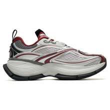 XTEP Zapatos casuales para hombre, Basque 2.0 zapatos deportivos ligeros y transpirables para uso diario al aire libre, 875219320012 plata/gris fantasma/rojo equipo. - Plata/Gris fantasma/Rojo equipo - Ver 2