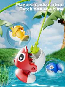 Hasbro طقم لعبة صيد السمك المغناطيسية الكهربائية الحمراء (42 سمكة)، لوحة دوارة مزينة بالأسماك مع موسيقى للأطفال، هدية ممتعة للأنشطة المائية