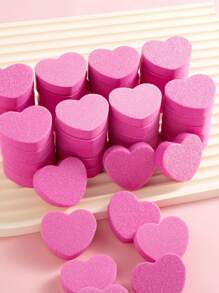 50/30/10pcs Heart Shape Mini Nail Buffer Block,100/180 Grit Double-Sided Sponge Nail File,Professional Nail Polishing Tools For Shaping And Smoothing,Suitable For Manicures And Pedicures