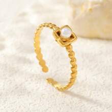 Juego de anillos con baño de oro al estilo francés para mujer, set único de anillos de circonita sintética con diseños de corazón, luna y delfín, anillos ligeros y de lujo, anillos de acero inoxidable sencillos pero elegantes, regalos para fiestas y cumpleaños, parejas