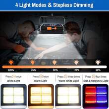 1pc Rechargeable Outdoor Emergency Work Light, Portable LED Work Solar Light, WithStepless Brightness Work Site Battery Rechargeable LED Floor Lamp, Used ForEmergency Work Light Power Failure - 橘色 - 查看 3