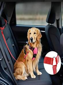 1 pieza Cinturón de seguridad para vehículo de perro, correa de seguridad para mascotas en el auto. Cinturón de seguridad para perros. Hebilla del cinturón de seguridad para perros en el auto