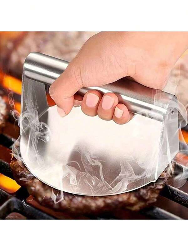 1 Set Of Stainless Steel Meat Compactor, Hamburger Patty Pressing Mold, Steak And Barbecue Flattening Tool, Kitchen Barbecue Auxiliary Artifact, Very Suitable For Pressing Meat Chops, Noodles, Cheese And Vegetarian Burgers, Hamburger Making, Steak Frying, Outdoor Barbecue Heat And High Temperature Resistance, Practical Cooking Helper, Kitchen Accessories, Kitchen Utensils