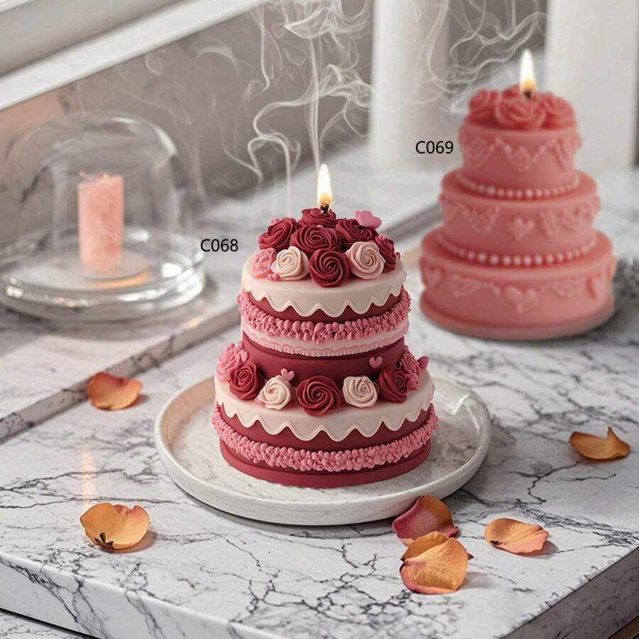 Rose Cake Scented Candle Silicone Mold