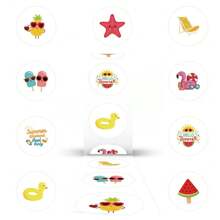 500Pcs Summer Sticker Roll Beach Stickers Summer Stickers Stickers Personalized Stickers Summer Toys Cool Stickers Aesthetic Stickers Vinyl Stickers Stickers For Water Bottle, Hydroflask, Guitar, Luggage, Phone, Case, Laptop, Skateboard, Gift School Supplies, Back To School
