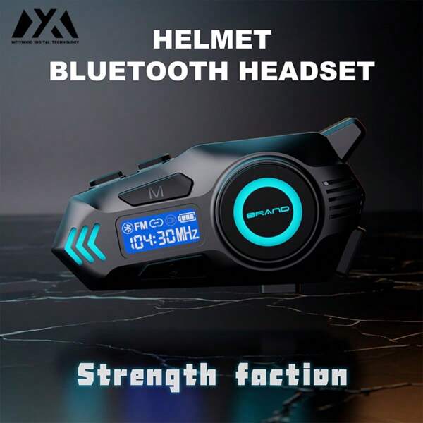 Helmet Headphones For Motorcycle Riding, Group Communication Via FM Radio, Noise Reduction, Long Battery Life, Wireless Transmission Range Of 10 Meters, Transmission Range Of 10 Meters, Battery Capacity Of 800mAh, Battery Life Of 40 Hours, Waterproof Rating Of IPX8, FM Radio Function