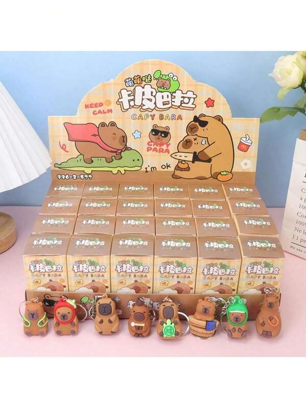 24pcs Capybara Surprise Blind Boxes, Birthday Gift Surprise Boxes, Cute Cartoon Figurine Pendants, Party Favor Small Gifts