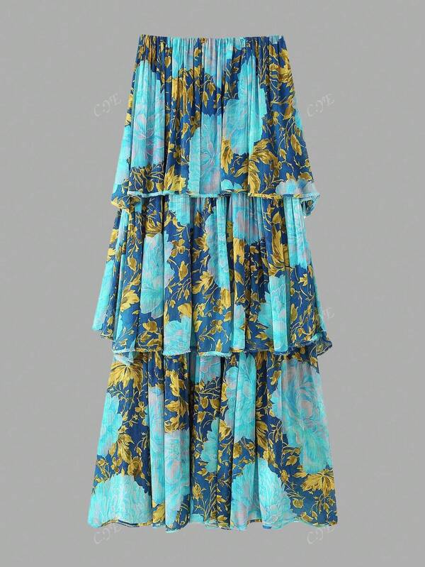 Robe tube à imprimé floral tout-sur-tout, décontractée pour l'été
