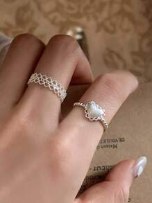 S925 Sterling Silver New Minimalist Niche Design Combination Rings, Fashionable, Versatile, High-End Adjustable Rings For Women