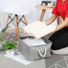 Collapsible Fabric Storage Bins Basket Toys Towels Storage Container - gray+l - View 7