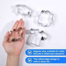 Graduation Cookie Cutters 2025-4 Pieces Set B Stainless Steel Graduation Cap Cookie Cutter, Gown, Diploma, And Star For Graduation Celebration Party, Perfect For Baking And Crafting - 1 - View 4