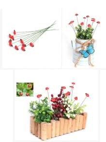 10 pezzi Picchetti decorativi da giardino - Comprende picchetti finti 3D a forma di farfalla, coleottero rosso, coccinella, decorazioni da giardino per esterni, arte da giardino, picchetti da terra a forma di farfalla e coccinella per giardino, prato, sentiero, decorazione di vasi