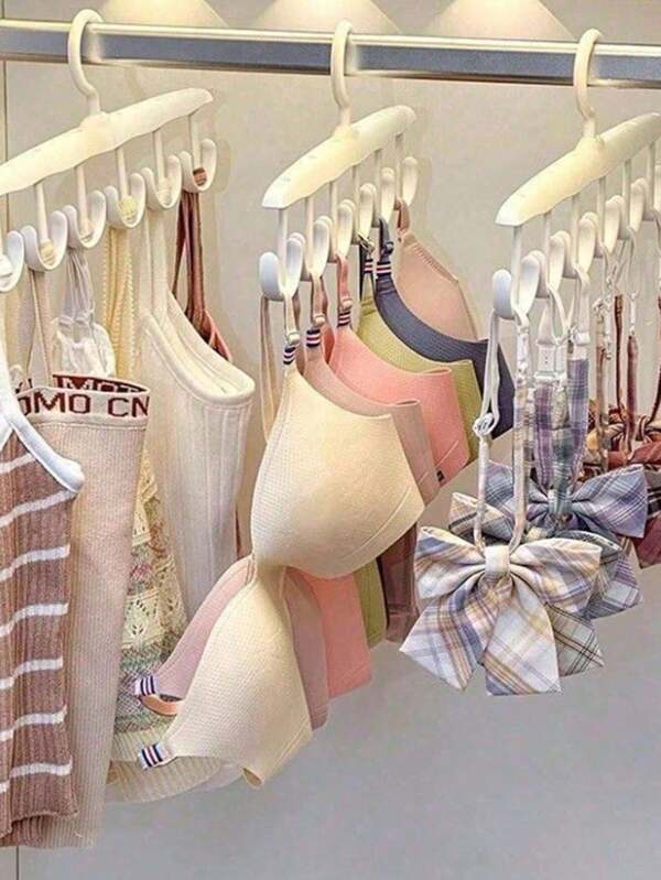1/3/5pcs Multi-Functional Rotating Hanger With Multiple Hooks, Suitable For Ties, Scarves, Bedroom Closet Space Organizer, Storage Box, Women Tops, Women Pants, Women Winter Clothes, Women Dresses, Women Elegant Apparel