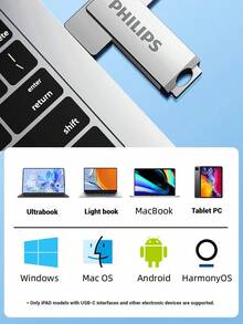 PHILIPS 飞利浦 60UT-S USB 3.2 Type-C 闪存盘 双接口 高速大存储 手机电脑通用 - 典雅黑 - 查看 5