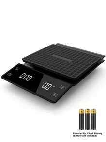 1 pieza Balanza digital LED para el hogar con temporizador, base impermeable, escala para cocina/hornear, pesar vegetales y frutas, botón táctil para cambio de unidades, para pesar té, utensilio de cocina (Pilas no incluidas) [Nueva Oferta de Cocina de Año Nuevo]