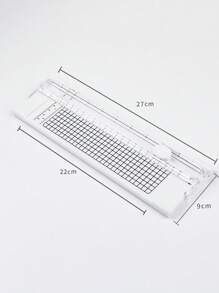 1 pieza Cortador de papel plástico portátil Mini A4, herramienta de corte de fotos para manualidades, recortador de precisión para uso escolar, hogar y oficina con construcción de plástico duradero, artículos escolares, de vuelta a clases