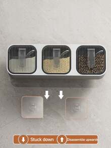 1pc Wall-Mounted Hole-Free Flavouring Box, Multi-Layer Grid Kitchen Flavouring Box, Drawer Flavouring Box