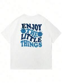 Nuevas camisetas superventas de 20262025 Camiseta casual de manga corta con cuello redondo para hombre, estampado con eslogan y letras, adecuada para vacaciones en la playa y uso diario. - gris - Ver 7