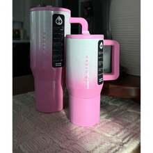 hydrojug Original Traveler - 32oz 40oz Water Bottle With Handle & Flip Straw - Fits In Cup Holder, Leak Resistant Tumbler-Reusable Insulated Stainless Steel & Rubber Base - Gifts For Women & Men, - Gradient Powder - View 2