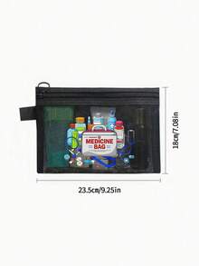 Bolsa de malla con patrón de botella de medicina de dibujos animados "Bolsa médica", bolsa de almacenamiento portátil con cojín de aire rojo, bolsa de maquillaje, bolsa de productos de cuidado de la piel, artículos de viaje, suministros de dormitorio, regalos de novia de boda, regalos del Día de la Madre, regalos de cumpleaños, regalos para amigos y maestros, bolsa de almacenamiento de medicamentos, almacenamiento de baño, almacenamiento de joyas, bolsa de almacenamiento de aceite labial y cosméticos, bolsa de lavado para dormitorio de estudiantes, regalo para esposa, familia, amigos, colegas - Multicolor - Ver 11