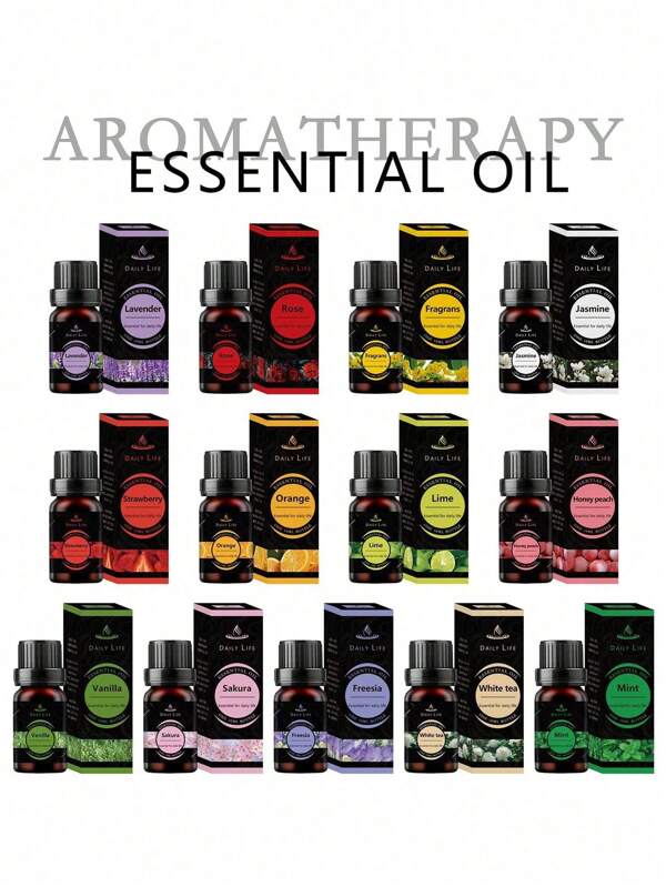 1 Stück, 10ml Aromaöl für Aromatherapie, Diffusierstein/Diffusierholz/Diffusieröl, wasserlösliches ätherisches Öl, hochkonzentriert, langanhaltend für Innenräume, Lavendel, Rose, Kirschblüte und andere Düfte