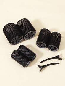 8 件套卷发器套装，DIY 空气刘海卷发器，适合女士，适合中长发，包含 6 根卷发棒、2 个发夹，返校、旅行度假必需品，女士发饰 - 彩色 - 查看 9