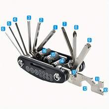 MangDong 1 Set Of 6-In-1 Multifunctional Combination Tool Kit, Including Folding Hex Wrench, High Hardness Portable, Multifunctional Universal Folding Wrench For Ebike, Motorcycle, Bicycle Repair, Compact Household Tool