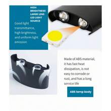 2 Pieces, Modern LED Wall Lights, Outdoor Wall Wash Lights, Staircase Wall Lights, Warm Light Dual Head Wall Lights, AC110-220V, Semi Embedded Installation, Suitable For Courtyards, Villas, Hotels, Corridors, Balconies, Stairs, Indoor And Outdoor Lighting Wall Lights